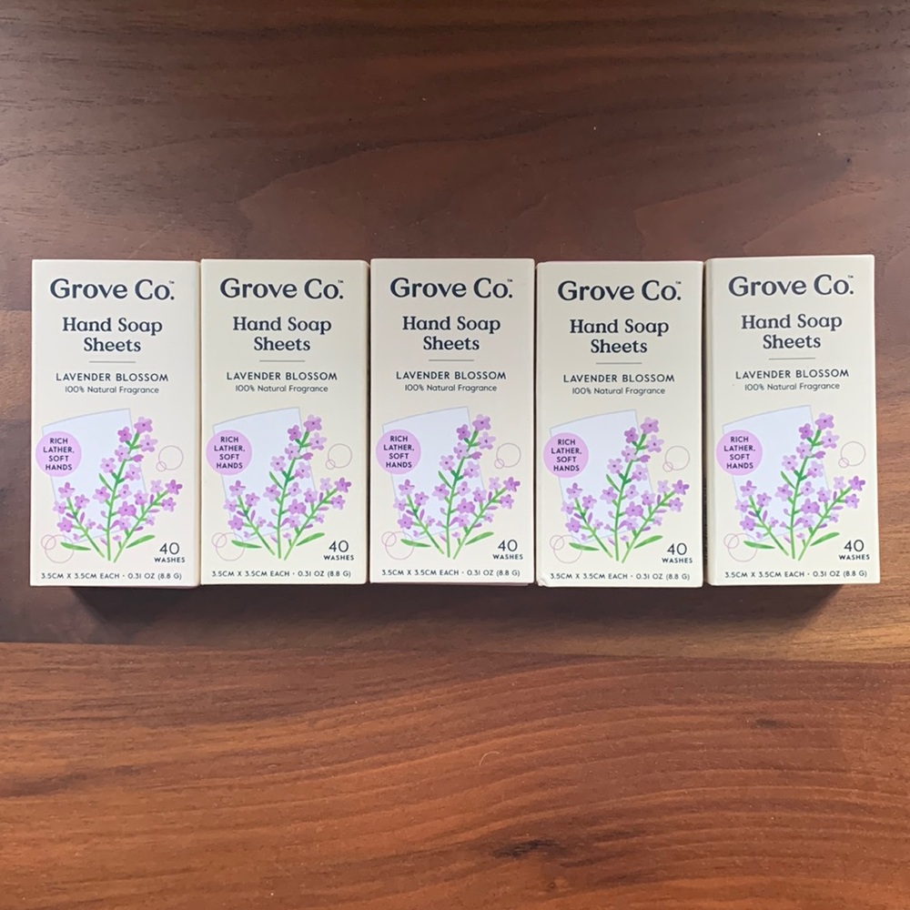 BUNDLE Grove Co. Hand Soap Sheets, 40 Washes (Lot of 5)